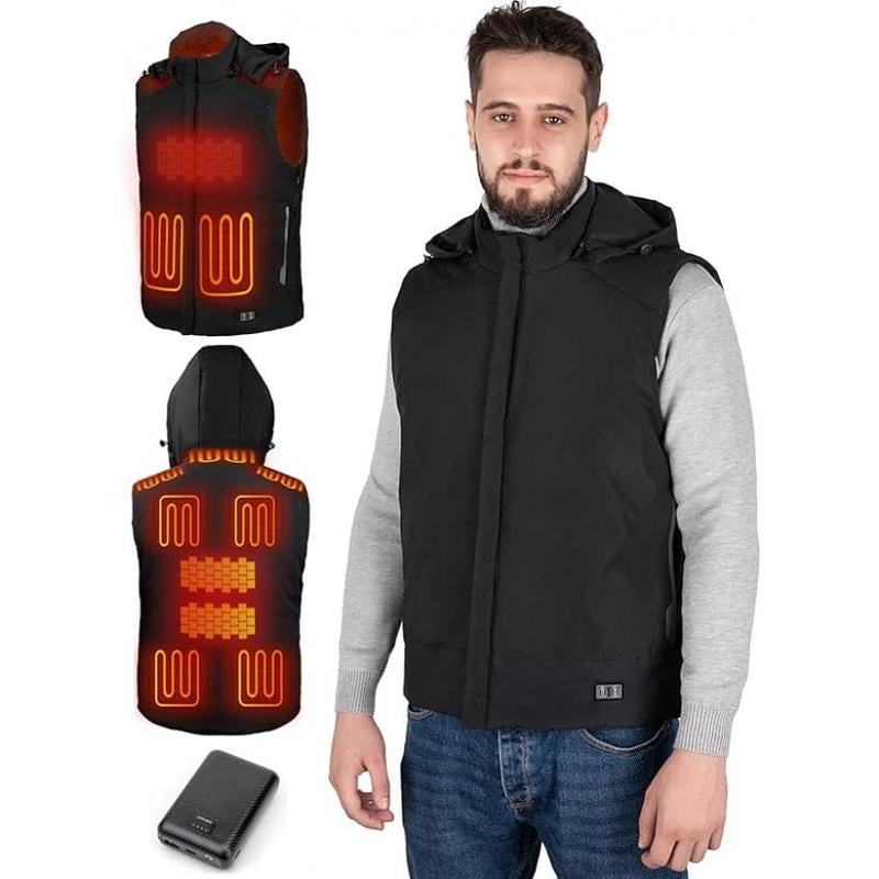 Heated Vest for Men and Women'S with 10000Mah Battery Pack, Lightweight Men'S Heated Vest with Hood Suitable for Winter Outdoor