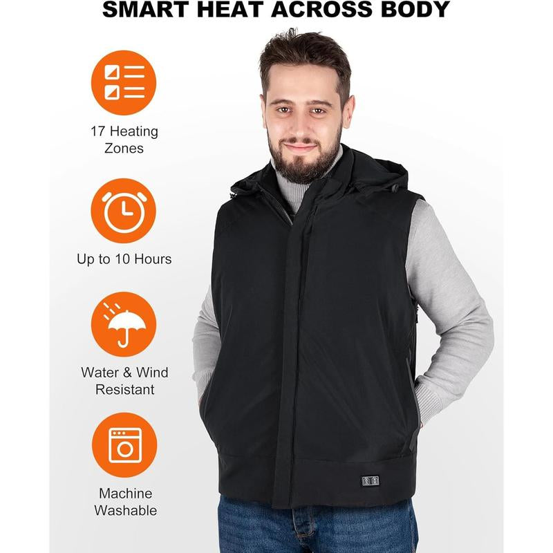 Heated Vest for Men and Women'S with 10000Mah Battery Pack, Lightweight Men'S Heated Vest with Hood Suitable for Winter Outdoor